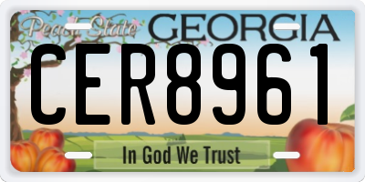 GA license plate CER8961