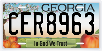 GA license plate CER8963