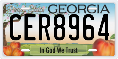 GA license plate CER8964