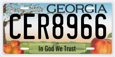 GA license plate CER8966