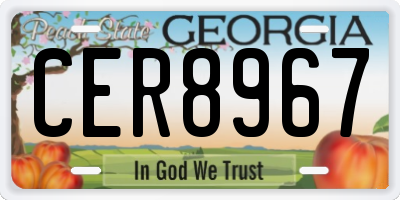 GA license plate CER8967