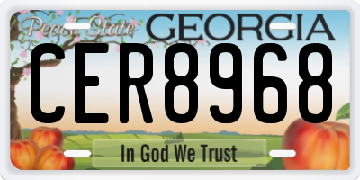 GA license plate CER8968