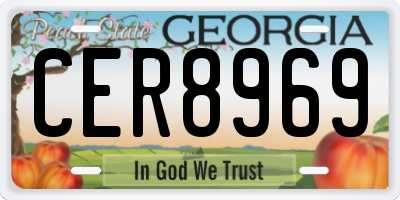GA license plate CER8969