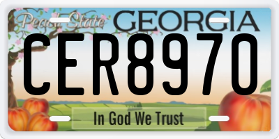 GA license plate CER8970