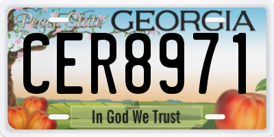 GA license plate CER8971