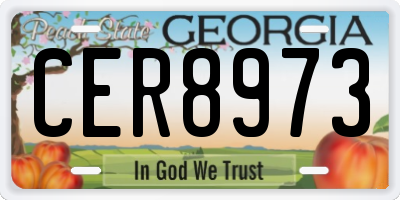 GA license plate CER8973