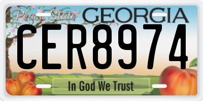 GA license plate CER8974