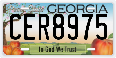 GA license plate CER8975