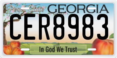 GA license plate CER8983