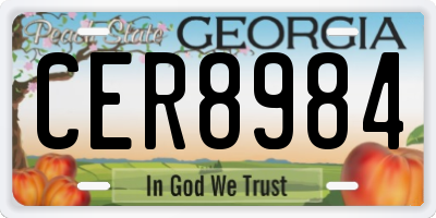 GA license plate CER8984