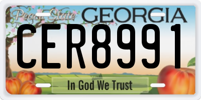 GA license plate CER8991