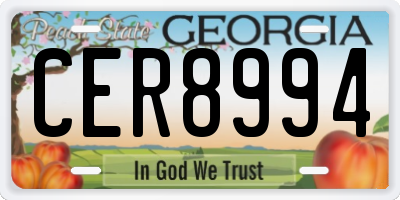 GA license plate CER8994