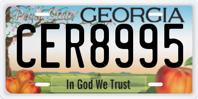 GA license plate CER8995