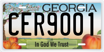 GA license plate CER9001