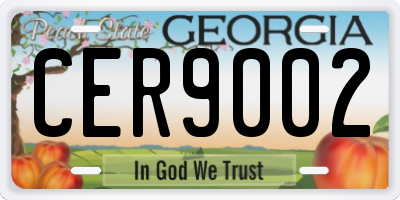 GA license plate CER9002