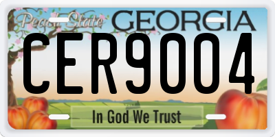 GA license plate CER9004