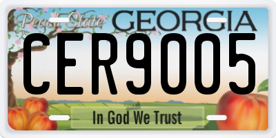GA license plate CER9005