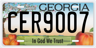 GA license plate CER9007
