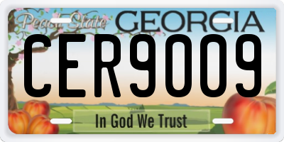 GA license plate CER9009