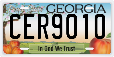 GA license plate CER9010