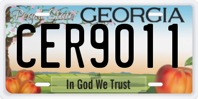 GA license plate CER9011