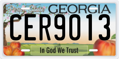 GA license plate CER9013