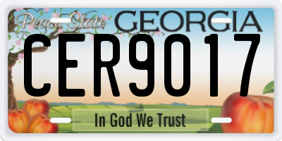 GA license plate CER9017