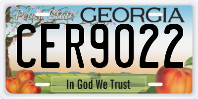 GA license plate CER9022