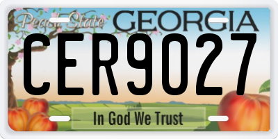 GA license plate CER9027