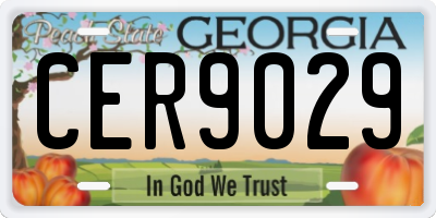 GA license plate CER9029