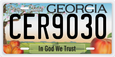 GA license plate CER9030