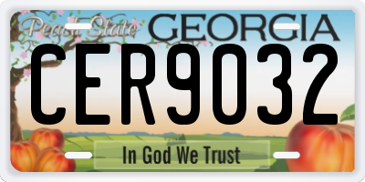 GA license plate CER9032