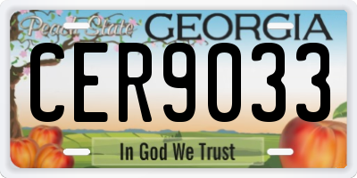 GA license plate CER9033
