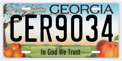 GA license plate CER9034