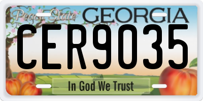 GA license plate CER9035
