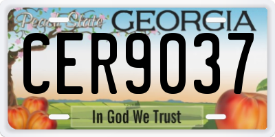GA license plate CER9037