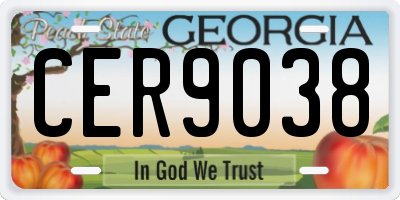 GA license plate CER9038