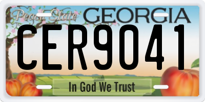 GA license plate CER9041