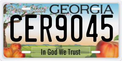 GA license plate CER9045