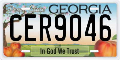 GA license plate CER9046