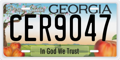 GA license plate CER9047