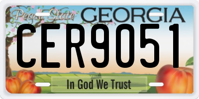 GA license plate CER9051