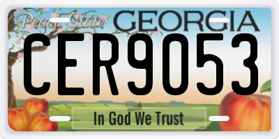 GA license plate CER9053