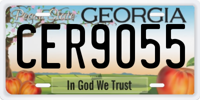GA license plate CER9055