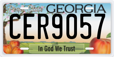 GA license plate CER9057