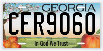 GA license plate CER9060
