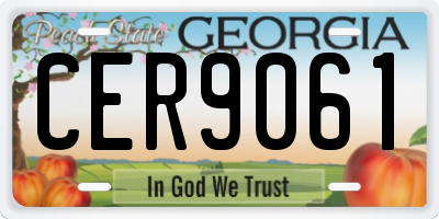 GA license plate CER9061