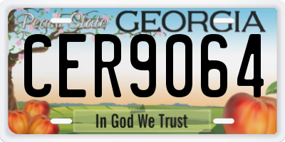 GA license plate CER9064