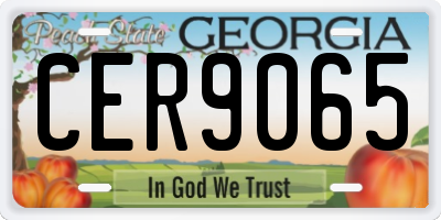 GA license plate CER9065