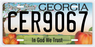 GA license plate CER9067